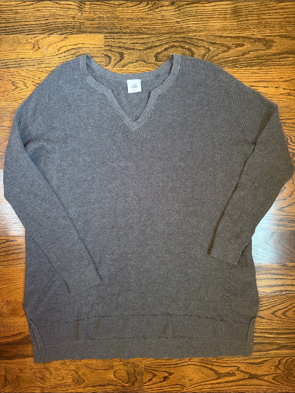 Cabi Gray Cotton Sweater Size Medium